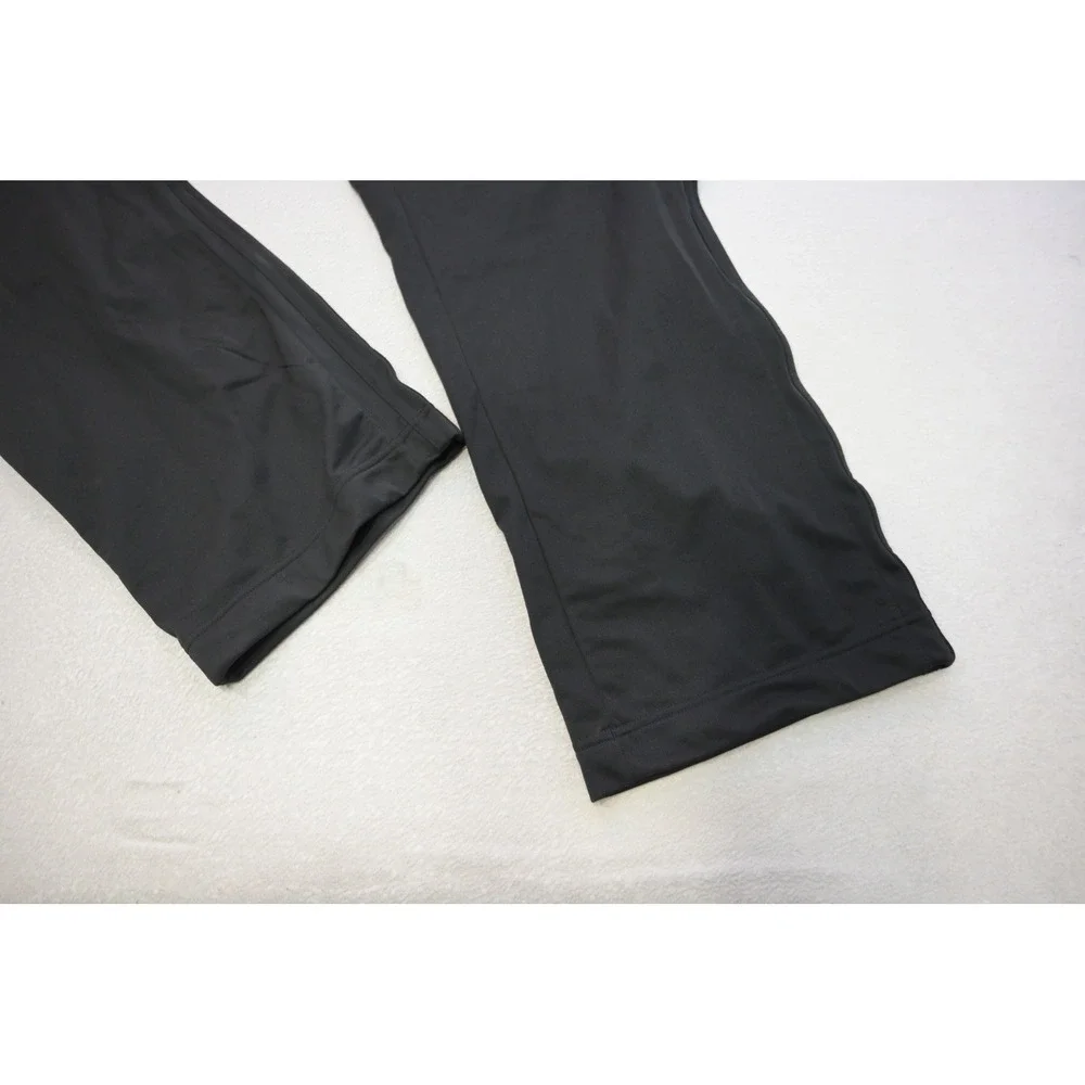 Adidas Track Pants Mens XL Black 3 Stripe Zipper Pockets Athletic Excellent